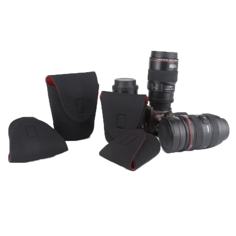1pcs S M L XL XXL Neoprene waterproof Soft Camera Lens Pouch bag Case Size