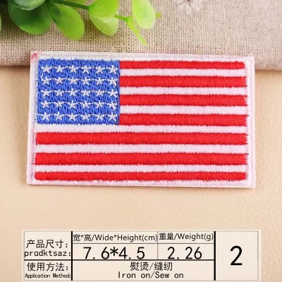 Russia Turkey Britain USA  Spain Canada Italy France Flag stickers iron on Patches for clothes DIY Personality Embroidery badges