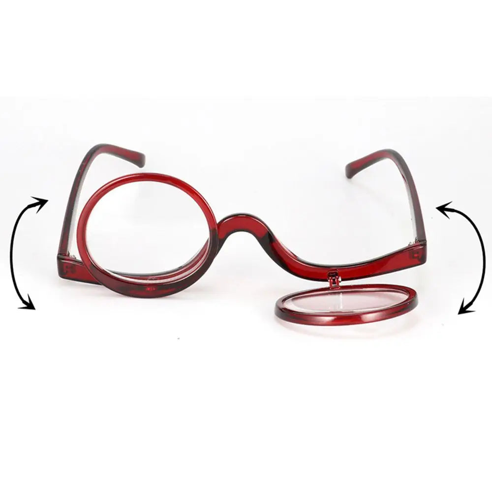 New Rotating Magnifying Makeup Reading Glasses For Women Folding Clamshell Cosmetic Presbyopic Glasses For Elder Unisex