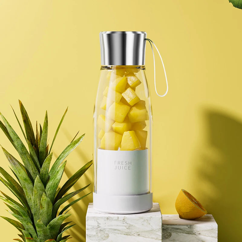 2024 New Big Capacity 450ml Fresh Fruit Juicer 4 Blades 304 Stainless Steel Blades High Quality Portable Rechargeable Juicer Cup