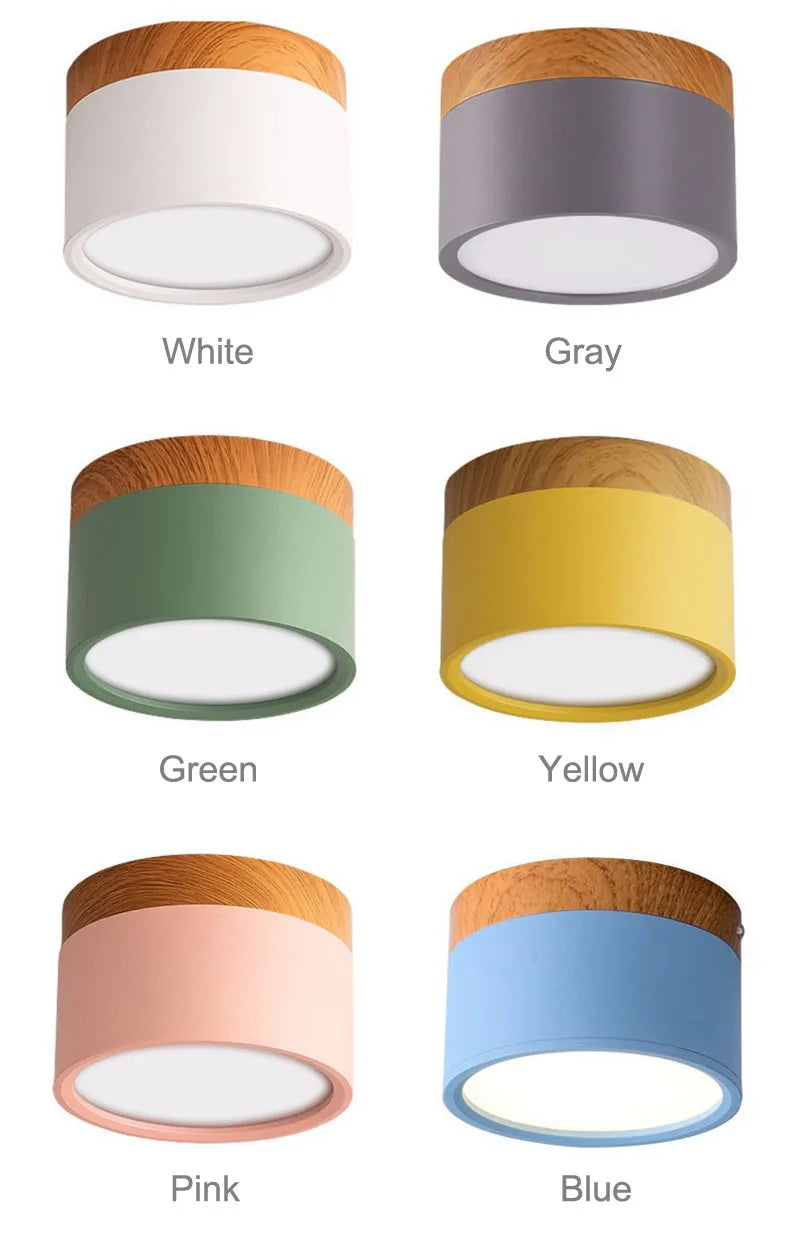 LED Downlight dimmable 5W 7W 9W12W15W Nordic wood modern Led surface mounted ceiling light spotlight, interior decoration light