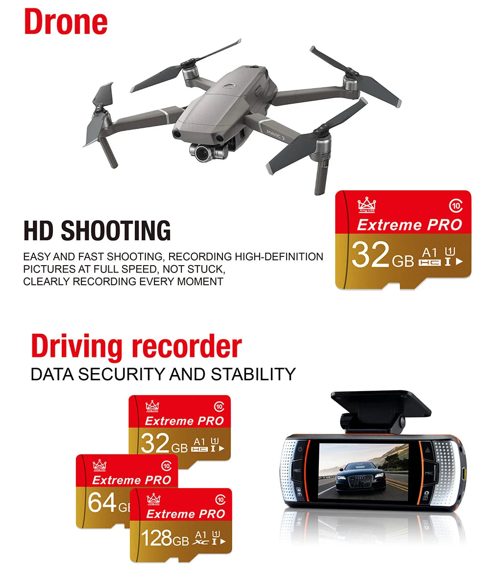 Memory Card High Endurance Video Monitoring TF Card 256GB 128GB 64GB 32GB Mini SD Card MAX Up to 100MB/s Flash Card for Mobile