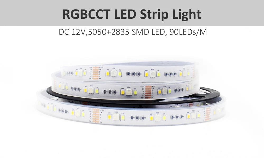 MJJC Tuya Smart Life LED RGBCCT Controller DC 12V 24V 5 in 1 Dimmer 2.4G RF Wireless Remote LED Strip Light work with Alice WT5