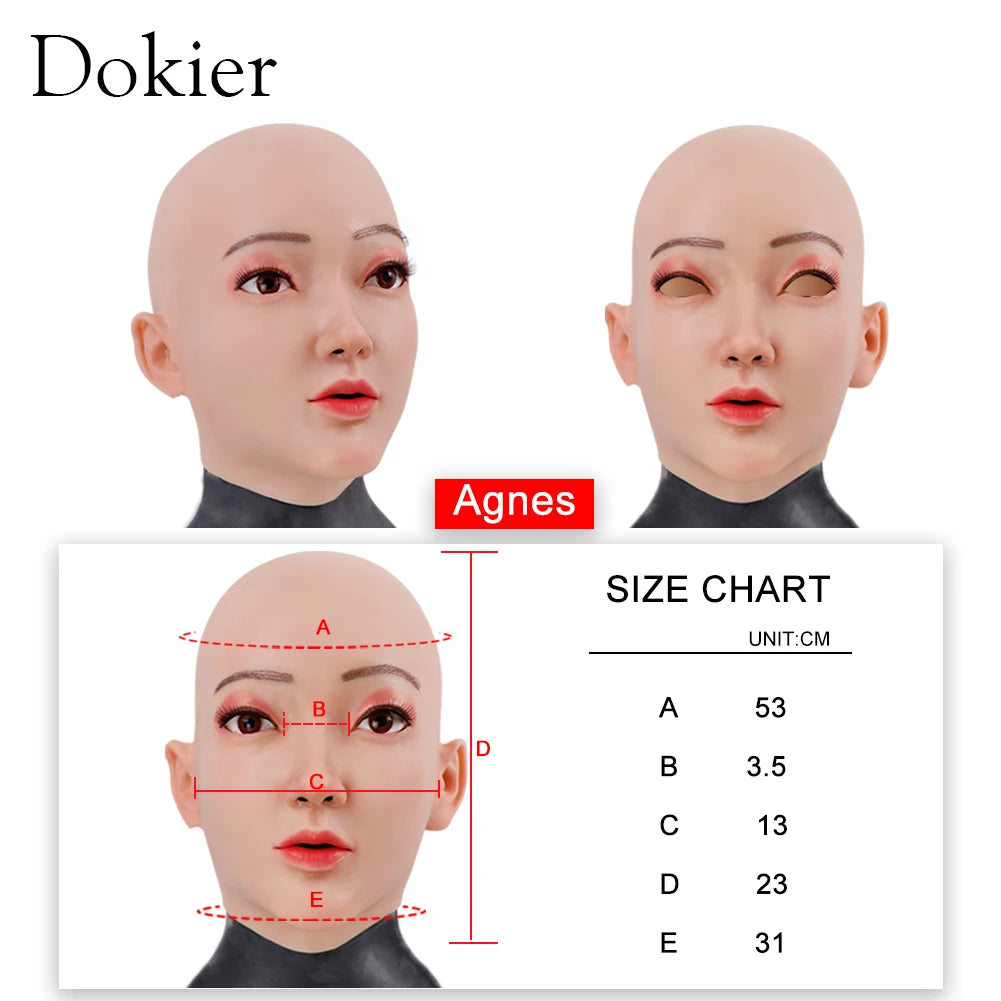 Dokier Crossdressing Soft Silicone Cosplay Costume Masks Props for Crossdresser Transvestite Halloween Cosplay Male to Female