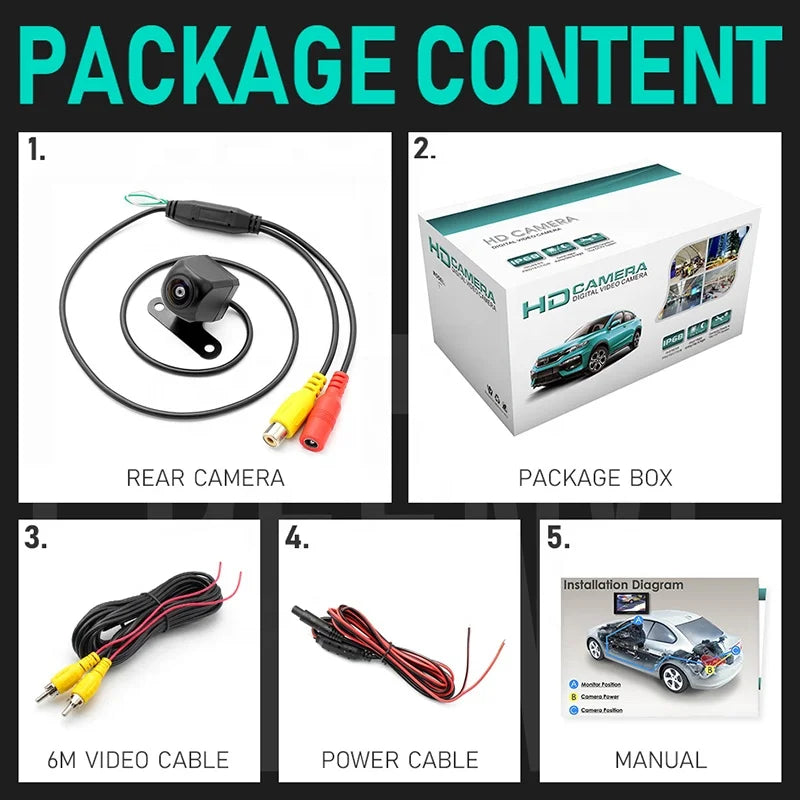 Rear Backup Auto Camera FULL HD 1920x 1080P 170 Degree 4 Pin for Dual Lens Driving Video Recorder Android Car Radio