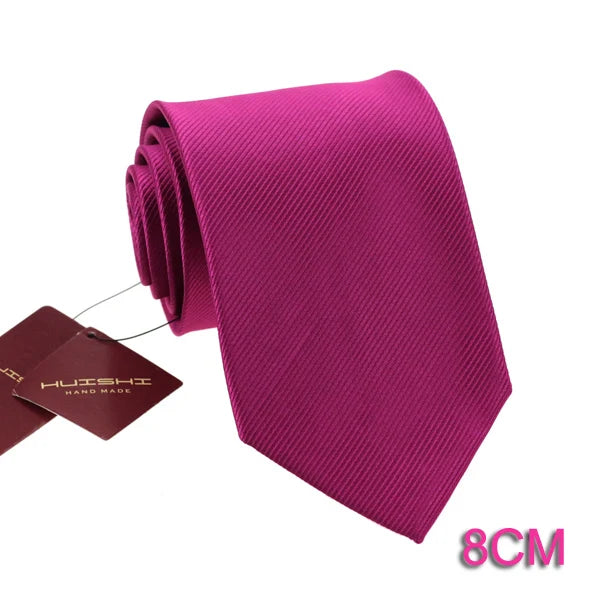 HUISHI 8CM Men's Solid Dark Blue Color Neck Tie 6cm Waterproof Jacquard Necktie Daily Wear Cravat Wedding Party For Men