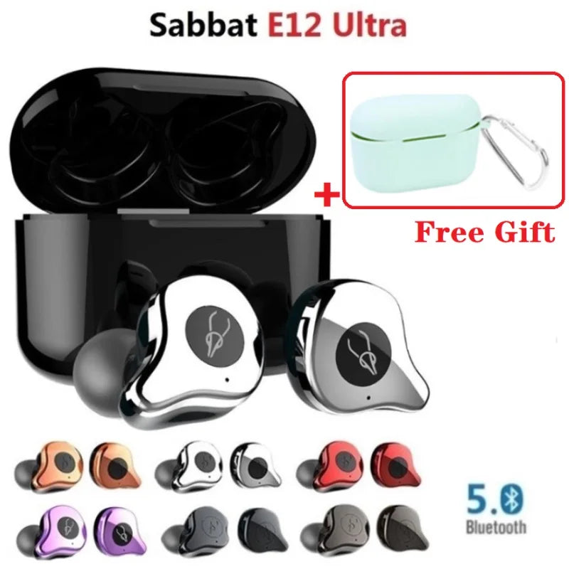 Sabbat E12 Ultra Bluetooth Earbuds 5.0 TWS Bluetooth Earphone Sports In-Ear Earbuds Waterproof Headset Wireless Charging pk G12