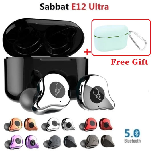 Sabbat E12 Ultra Bluetooth Earbuds 5.0 TWS Bluetooth Earphone Sports In-Ear Earbuds Waterproof Headset Wireless Charging pk G12