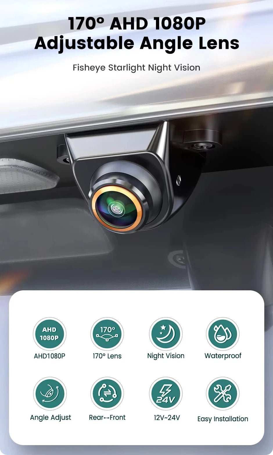 GAYINTT AHD 1080P Car Rear View Camera 170° Fisheye Golden Lens Full HD Night Vision Vehicle Reversing Backup Front Cameras