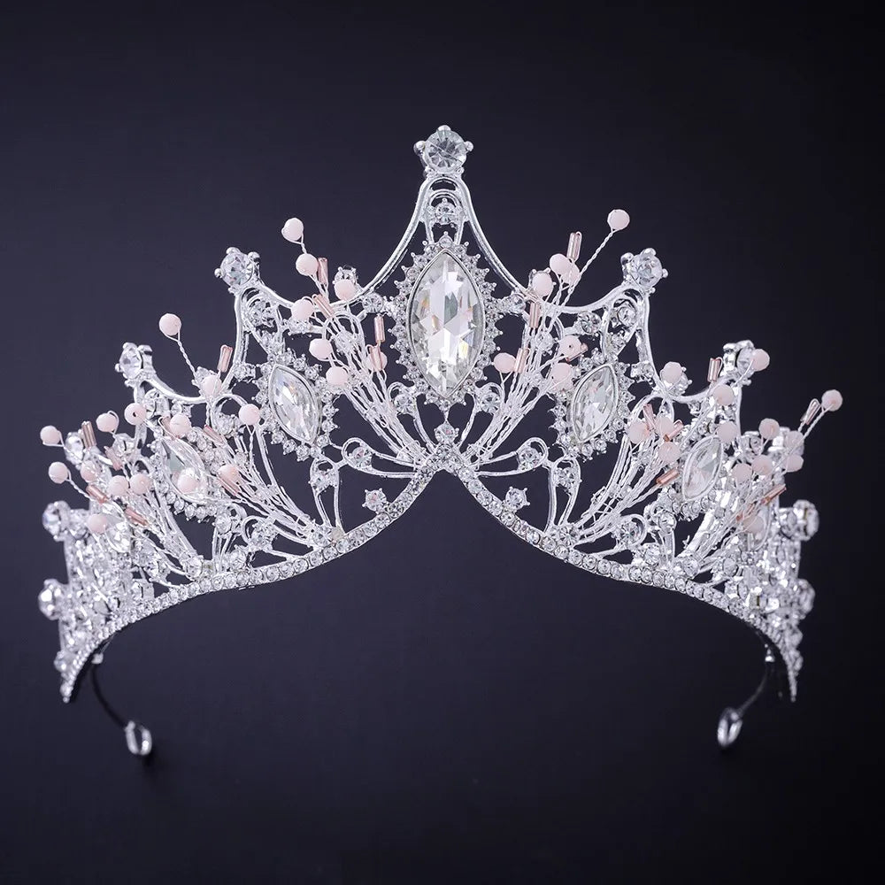 Silver Color Crystal Rhinestone Crown and Tiara Wedding Hair Accessories Bridal Tiaras Hair Crown Wedding Headpiece Women Diadem