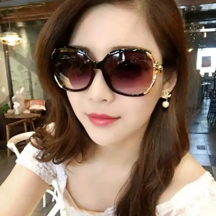 glasses 2021sunglasses women fashion big frame trend rose decorative glasses