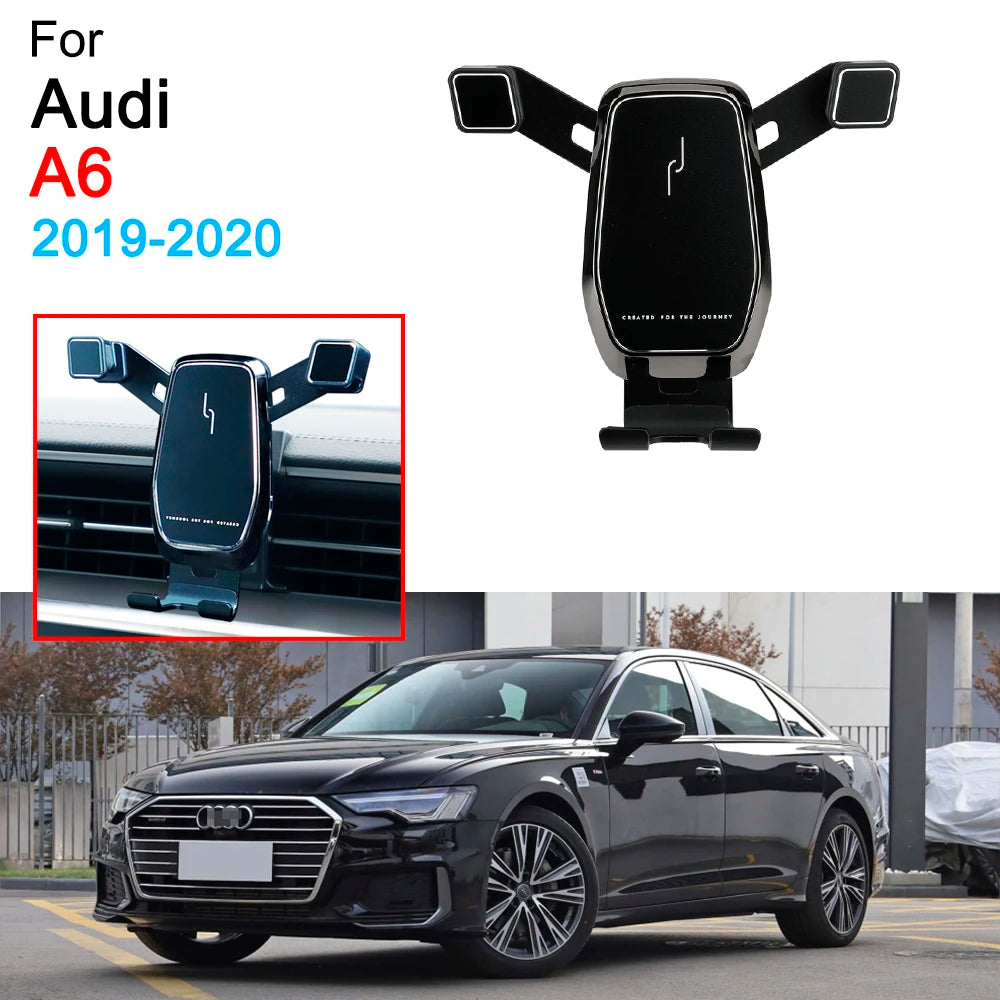 Car Phone Holder Air Vent Mount Clip Clamp Mobile Phone Holder for Audi A6 C8 Accessories 2019 2020 2021 2022