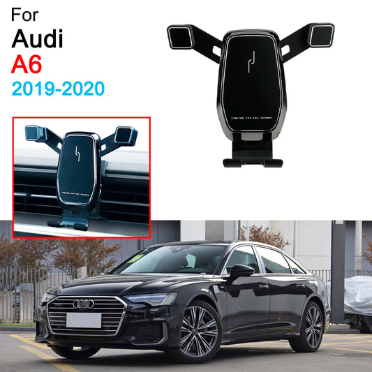 Car Phone Holder Air Vent Mount Clip Clamp Mobile Phone Holder for Audi A6 C8 Accessories 2019 2020 2021 2022