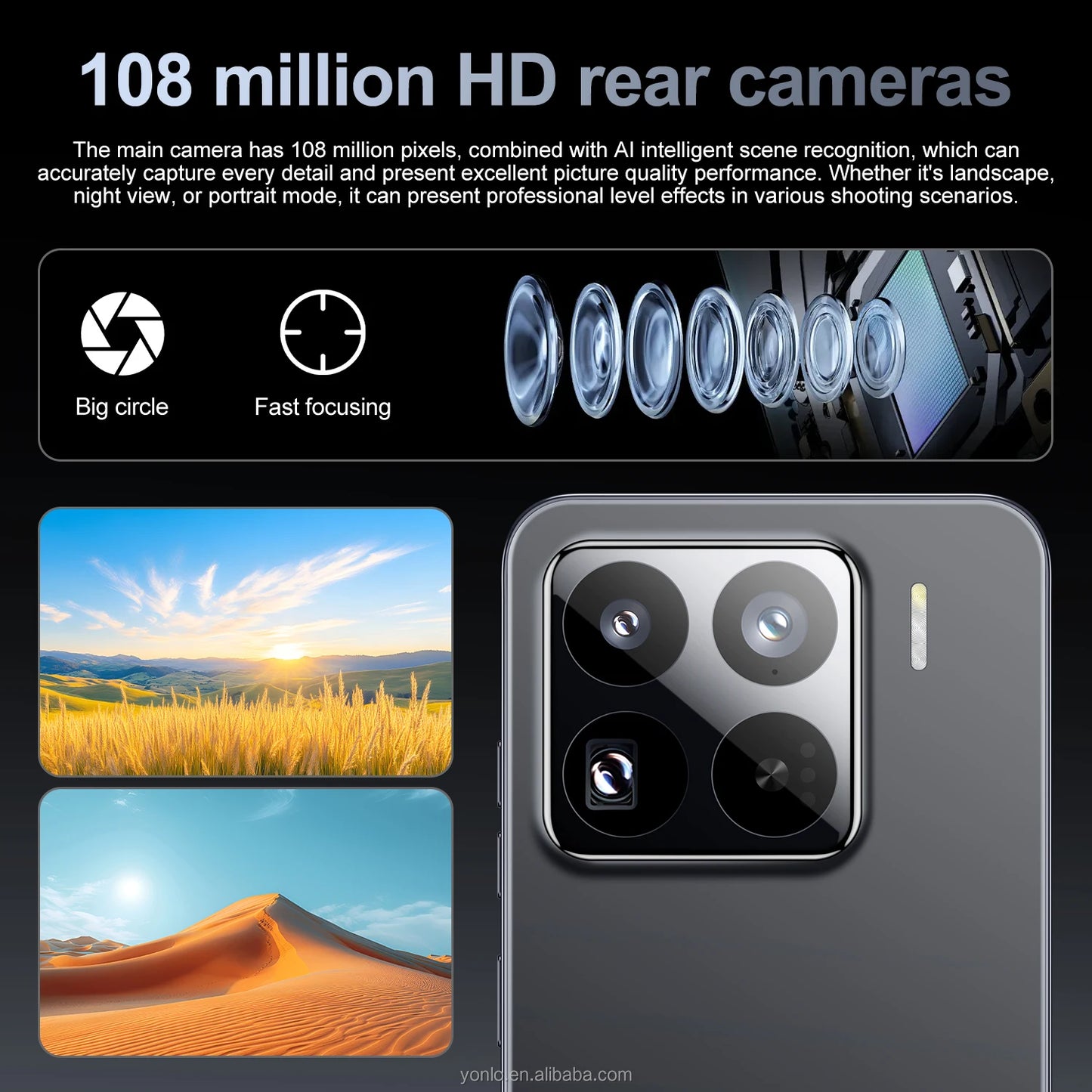 Factory-Priced M15 Pro 2025 Original 16GB+1TB 5G Dual SIM Mobile Phone with Decacore CPU 108MP Rear Camera CDMA LTE Cellular