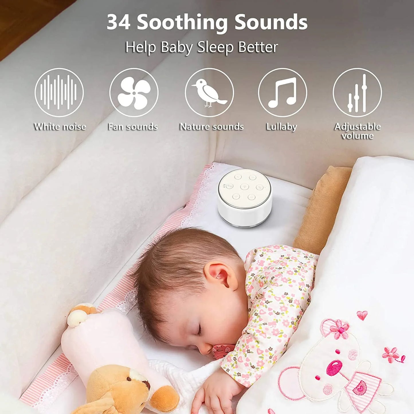 Wholesale Nature Soothing Sound Machine With LED Colorful Light for Baby Sleep Sound Therapy White Noise Sound Machine