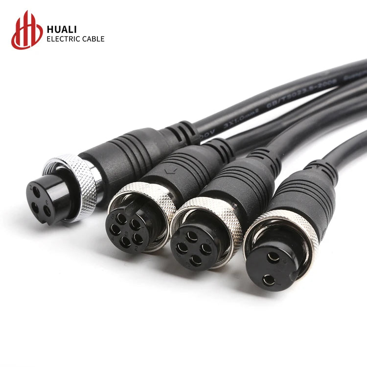 GX20 Injection Moulded Double Female Head Wire 1-Meter Aviation Plug Socket 8P Cable Connector Automotive Use Processing Welding