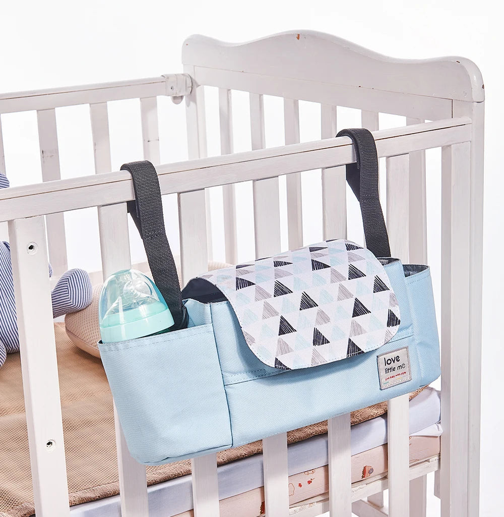 Universal Baby Stroller Organizer Expandable Diaper Bag with Shoulder Strap,Cup Holder,Zipper Pocket Stroller Accessories Travel