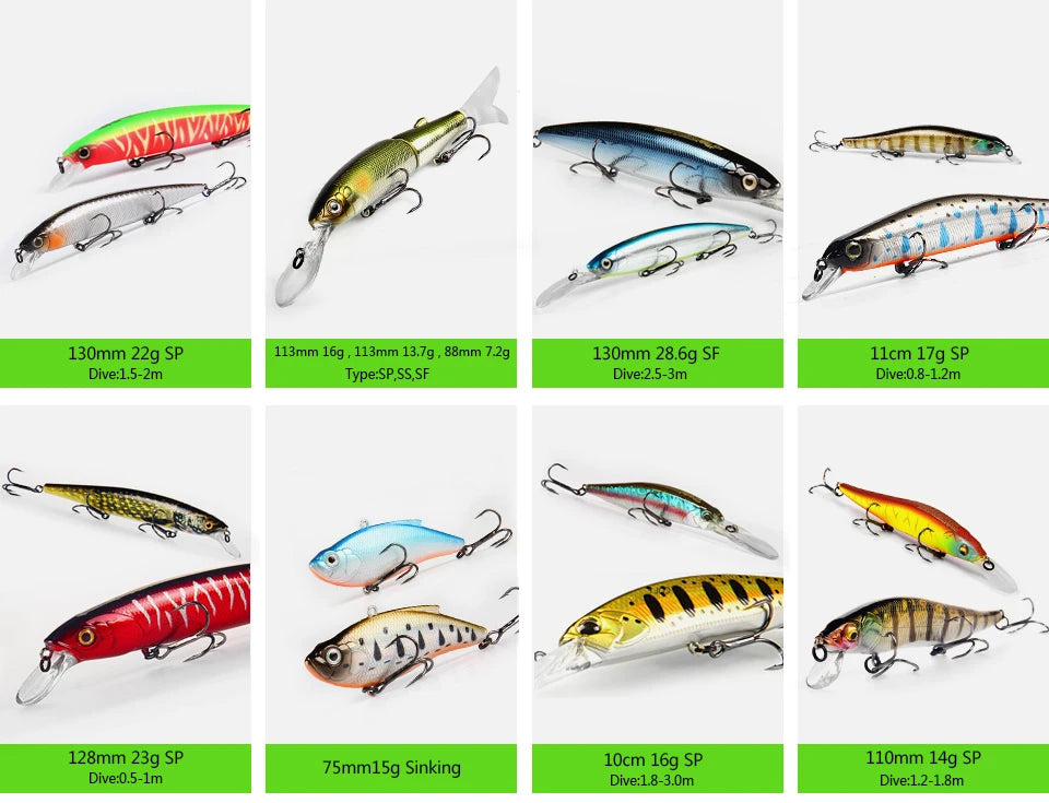BEARKING Top Fishing Lures 135mm 1oz Jointed minnow Wobblers ABS Body with Soft Tail SwimBaits soft lure for pike and bass