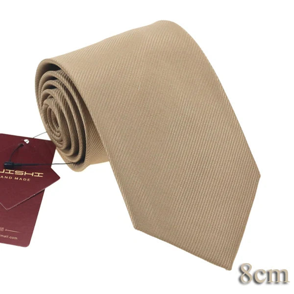 HUISHI 8CM Men's Solid Dark Blue Color Neck Tie 6cm Waterproof Jacquard Necktie Daily Wear Cravat Wedding Party For Men