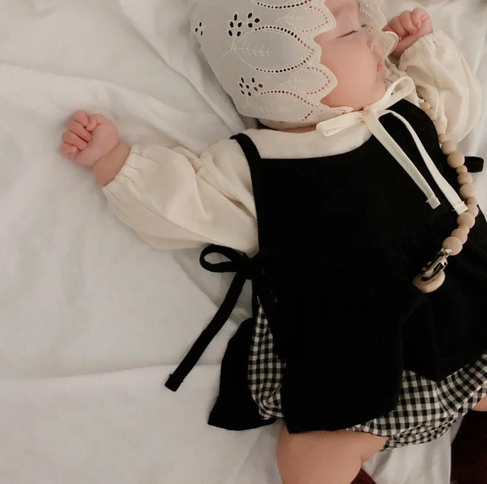 2026 Autumn Baby Clothes 2pcs Set Siblings Clothes Infant Girls Bodysuit Big Sisters Dress Toddler Suit
