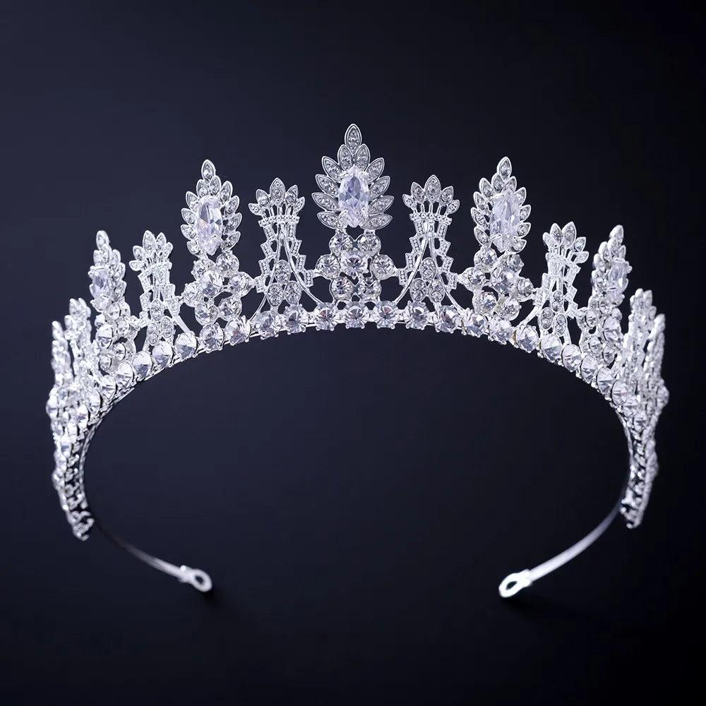 Silver Color Crystal Rhinestone Crown and Tiara Wedding Hair Accessories Bridal Tiaras Hair Crown Wedding Headpiece Women Diadem