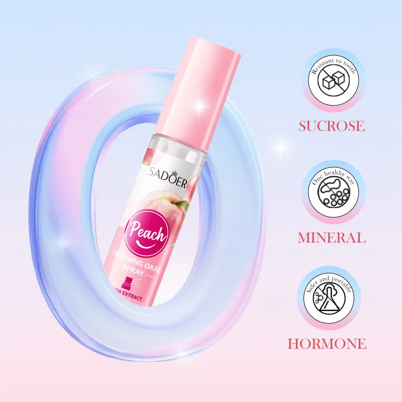 Peach Mint Lemon Fresh Breath Mouth Spray Fresh Breath Mild Remove Bad Breath Bring a Cool and Comfortable Experience