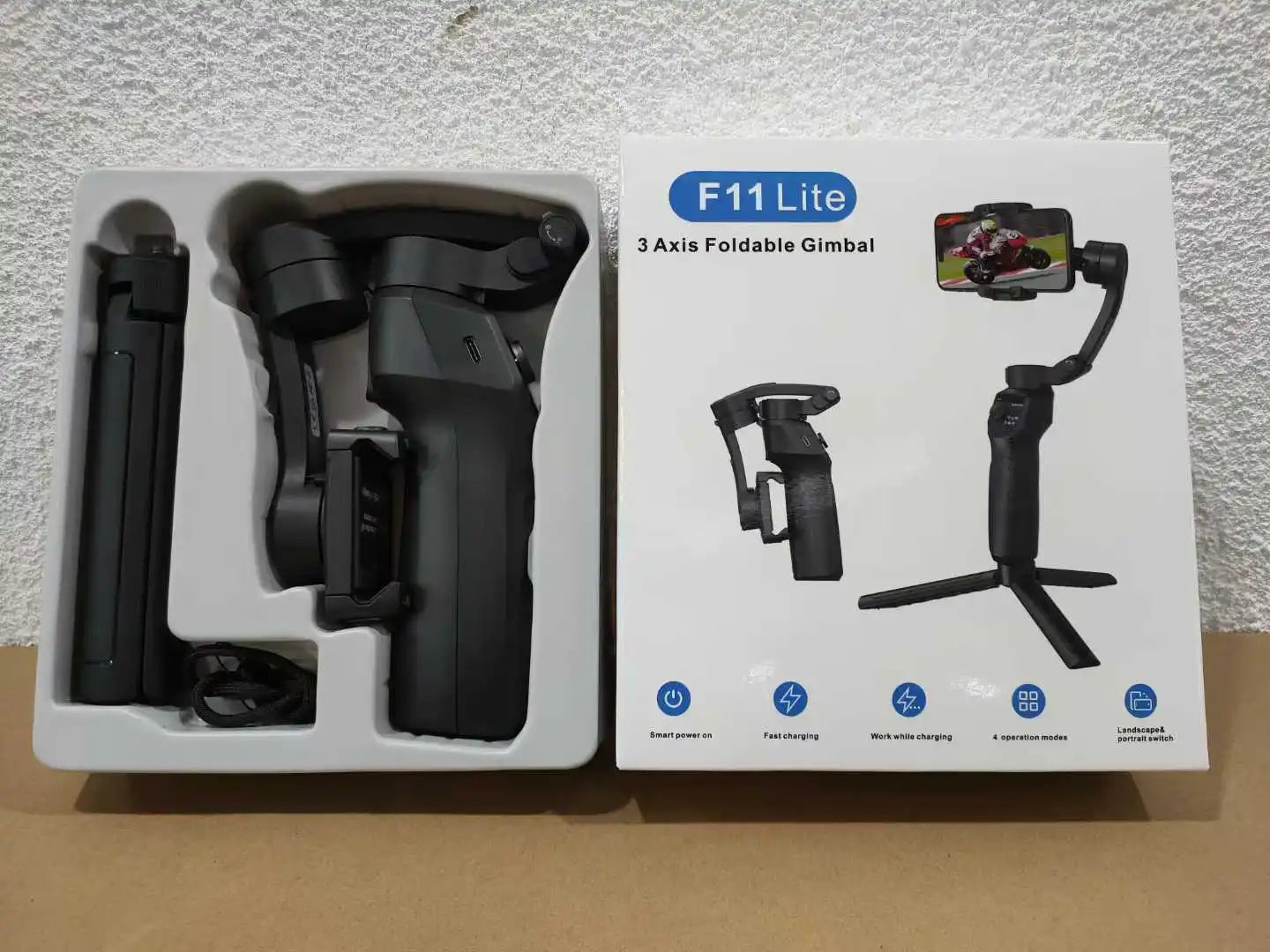 New F11 Lite Portable Auto Tracking Desktop Foldable Face Tracker Mobile Anti-shake Handheld 3 Axis Gimbal Stabilizer Full Kit