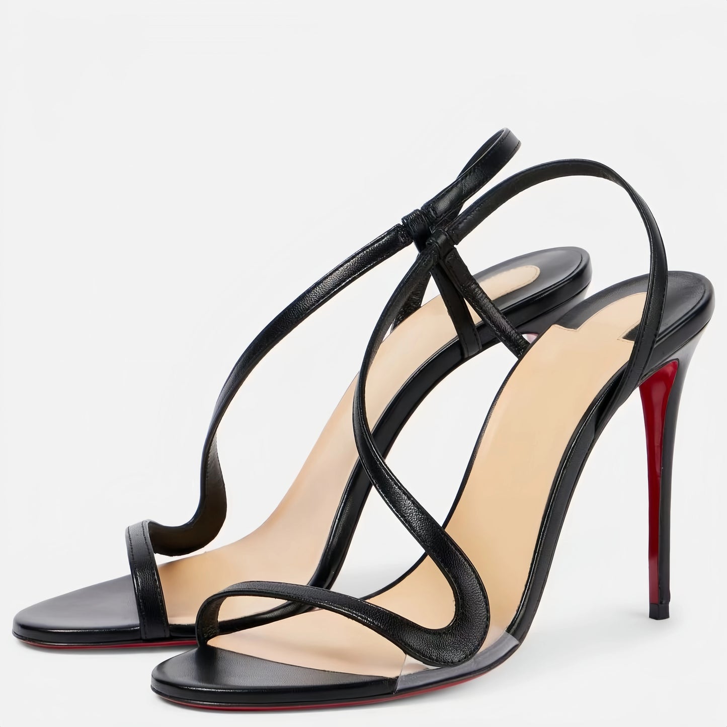 Women's Crystal Mesh Pointed Toe Stiletto Heels | Black Sheer Red Sole Pumps | Elegant Party Wedding Dress Shoes Red Bottom