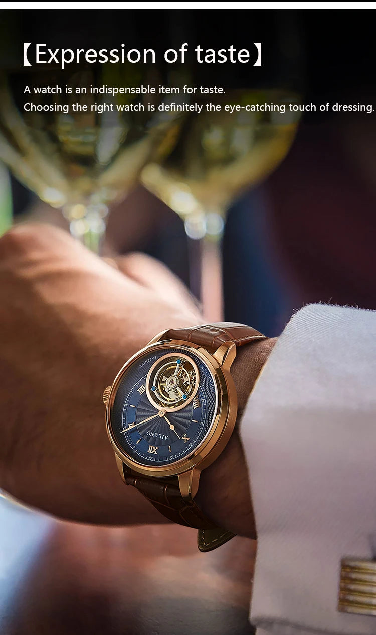 AILANG new authentic luxury real tourbillon mechanical watch fashion business waterproof men's watch