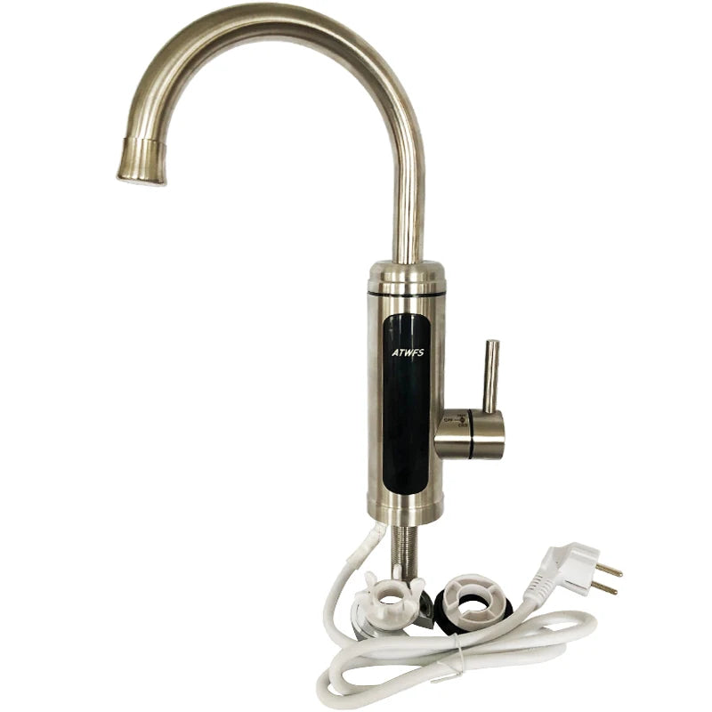 ATWFS Instant Water Heater Faucet Tankless Heaters Kitchen Hot Water Tap Bathroom Heating Electric 220v Stainless Steel Shell