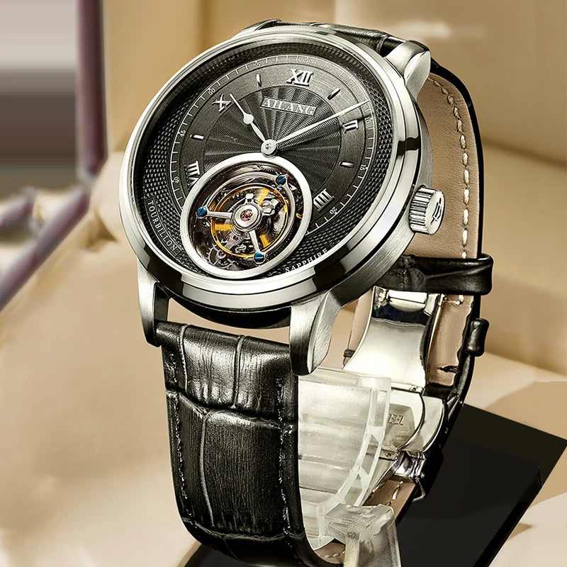 AILANG new authentic luxury real tourbillon mechanical watch fashion business waterproof men's watch