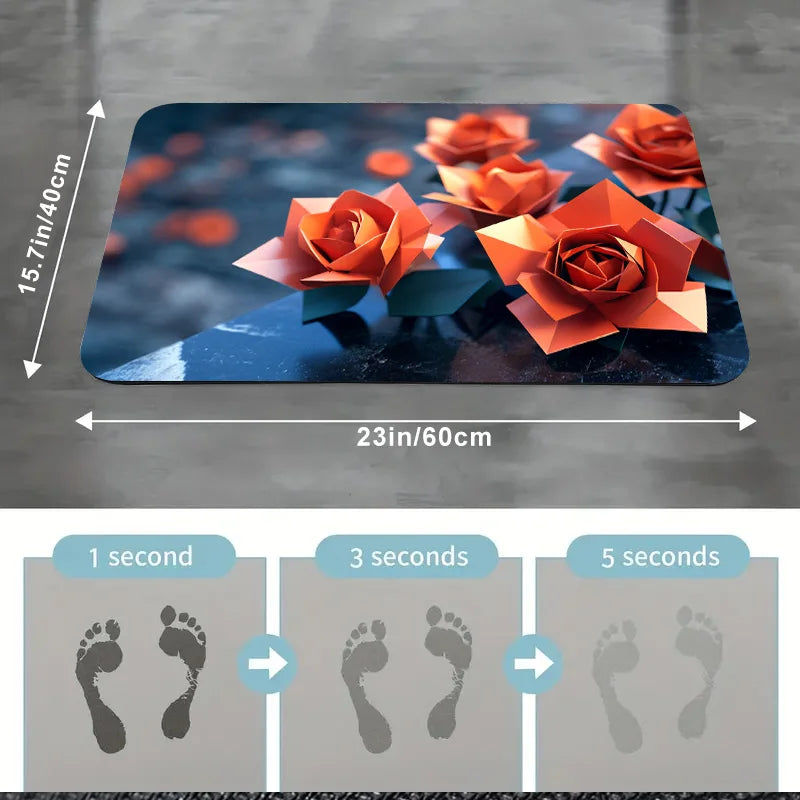 1 Piece of Super Absorbent Bathroom Mat, , Anti Slip and Absorbent, Shower Mat, Bathroom Mat, Door Floor Mat