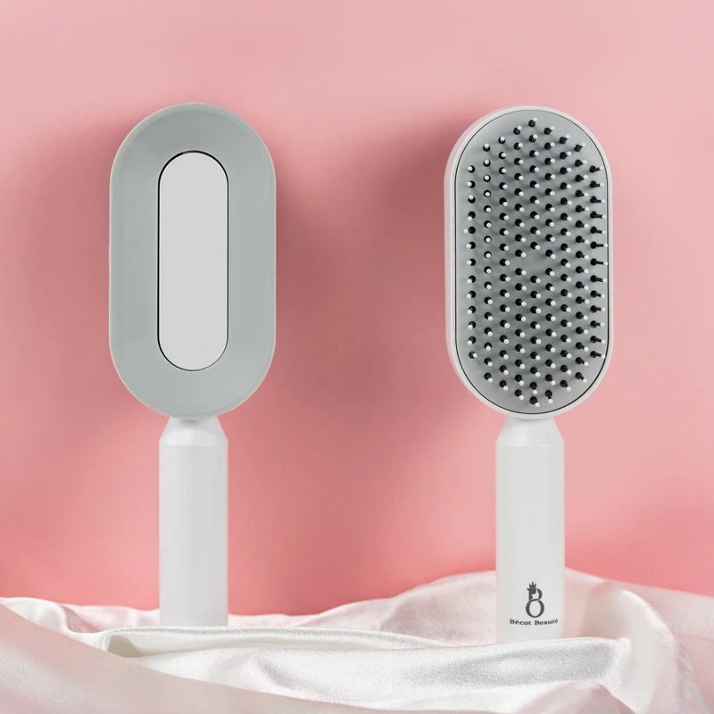 Self Cleaning Hair Brush for Women One-key Cleaning Hair Loss Airbag Massage Scalp Comb Anti-static Hairbrush