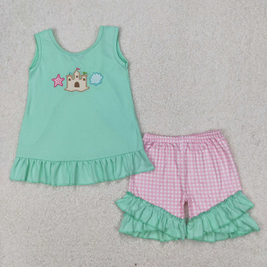 8.4 Wholesale Baby Girl Sets Boutique Hot Sale Kids Children Short Sleeves Shirt Cotton Shorts Summer Two Pieces Toddler New