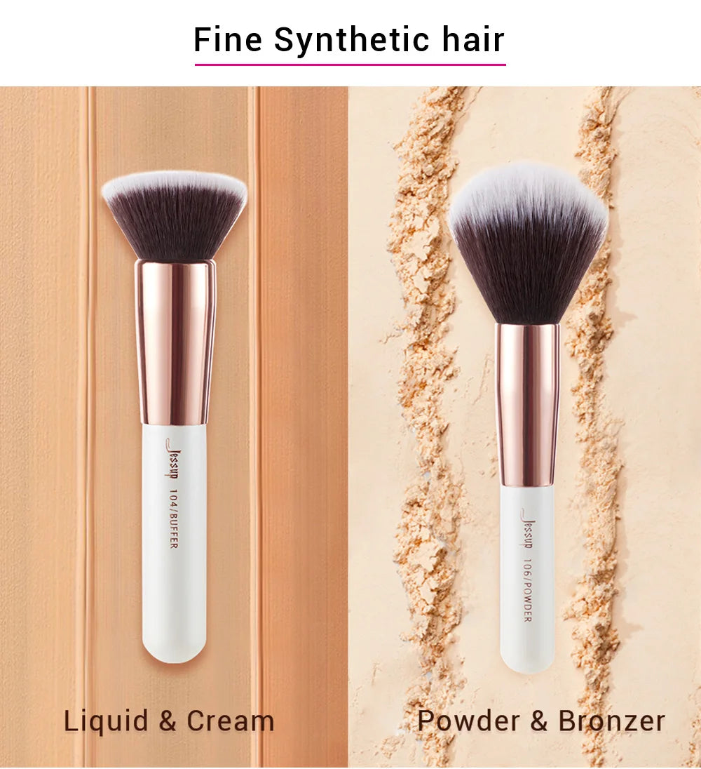 Jessup Makeup Brushes Set Dropshipping Pearl-White-Rose-Gold Pinceaux Maquillage Cosmetic Tools Eyeshadow Powder Definer 6-25pcs
