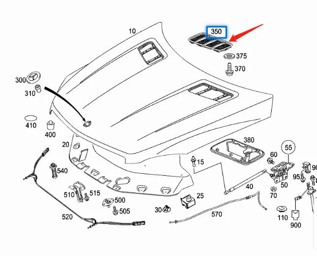 1668800205 Suitable for  Mercedes W166 GL ML Cover Right Vent Grille