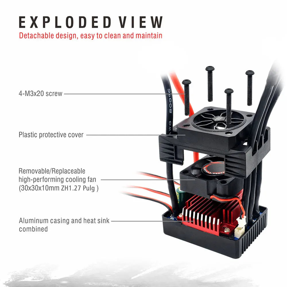 Rocket V2 Waterproof 3665 3800KV 3150KV 2750KV 2200KV Brushless Motor with 80A ESC for RC Car 1/10 Motor RC Rock Crawle