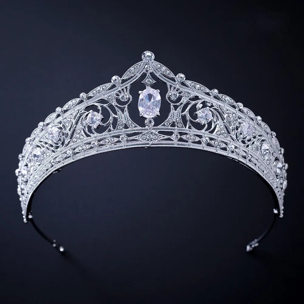 Silver Color Crystal Rhinestone Crown and Tiara Wedding Hair Accessories Bridal Tiaras Hair Crown Wedding Headpiece Women Diadem