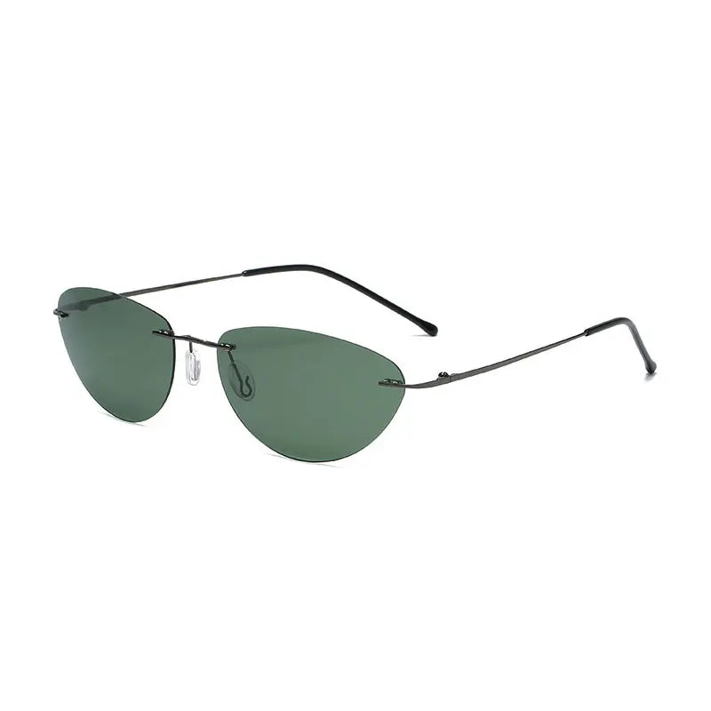 Fashion Rimless Square Sunglasses Mens Rectangle Photochromic Polarized Driving Sunglasses Oval Sun glasses UV400