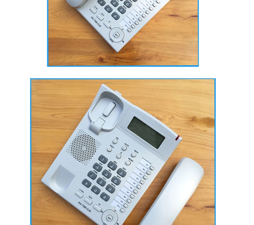 Desktop Corded Telephone, Wired Landline Phone for Home/Hotel/Office, Handsfree, with Blue Backlit, Caller ID, in English