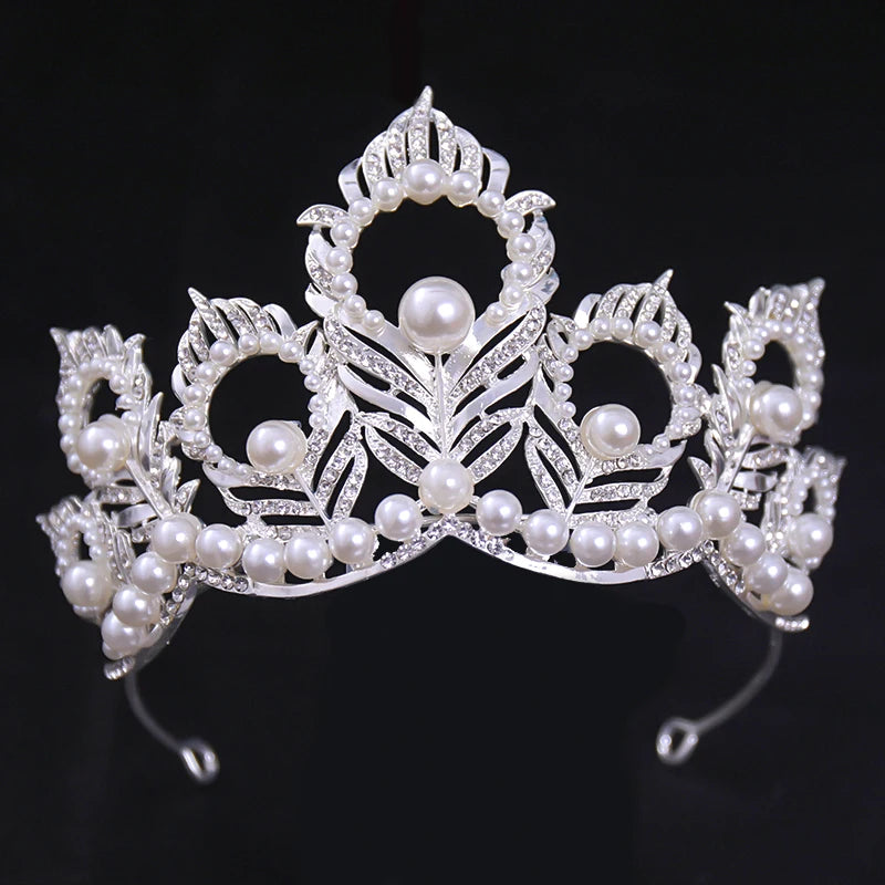 Bridal Wedding Hair Accessories Silver Crystal Hair crown alloy diamond crown women's fashion high-end atmospheric headdress