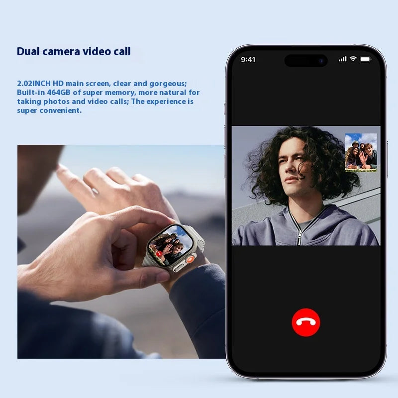 HW ULTRA 2 CALL Smart Watch Card Call Video Front and Rear Dual Camera Positioning Function WeChat