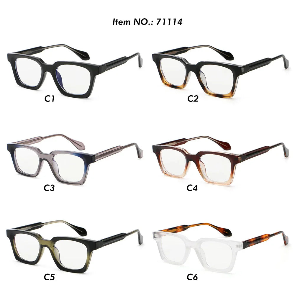 Superhot Eyewear 71114 Fashion 2024 Square Thick Geek-Chic Reinforced Wire-Core Temples Blue Light Blocking Glasses