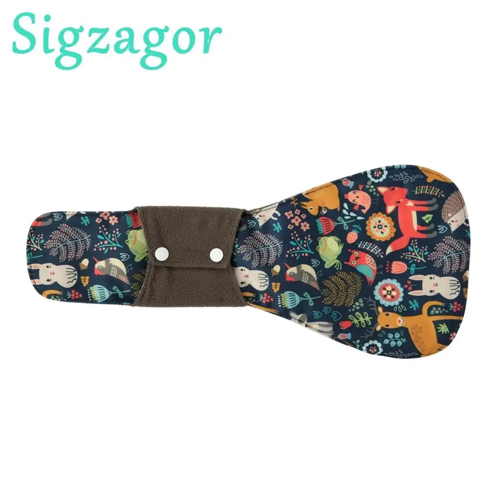 [Sigzagor] XXL Cloth Menstrual Pad Sanitary Bamboo Charcoal Reusable Overnight Post Partum 16in