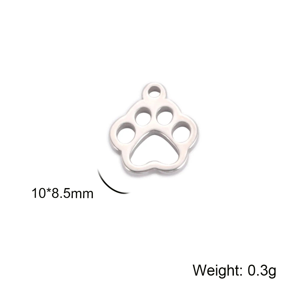 5pcs/lot Stainless Steel DIY Charms for Jewelry Making Ghost Squirrel Fish Bear Paw Animal Pendant for Necklace Bracelet Earring