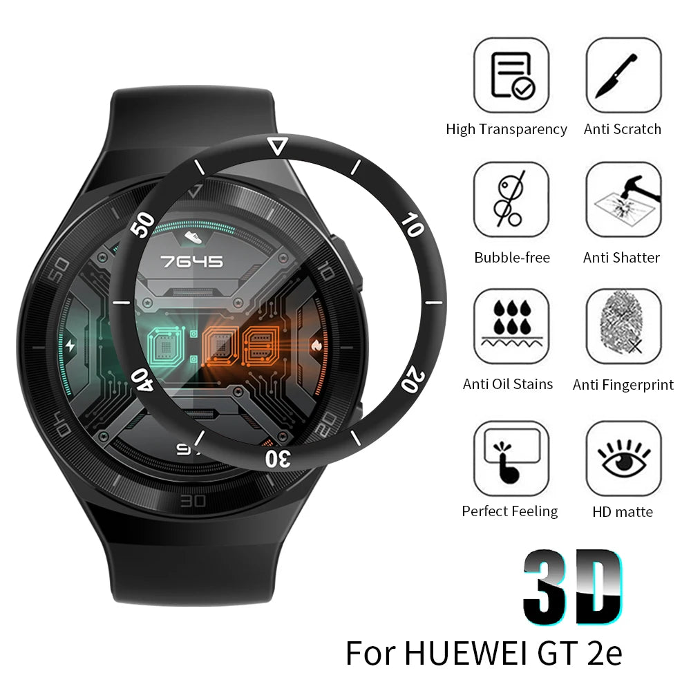 Screen Protective Film For Huawei Watch GT 2e Watch proteccion Clear 3D Fibre Soft Transparent GT2e Film Full Cover Accessories