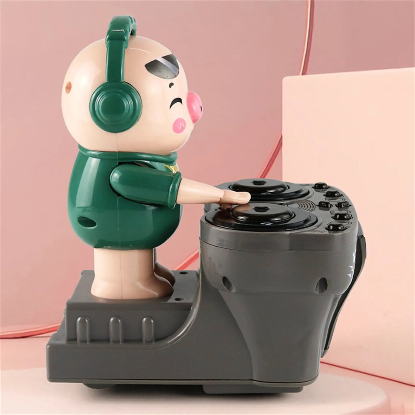 DJ DJing Pig Toy Dynamic Music Light Electric Swing Pig Dancing Little Cute Pig Children's Toy  Funny Christmas Gifts