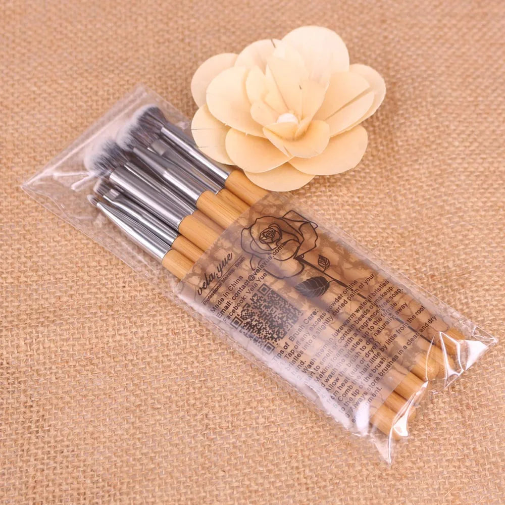 Vela.Yue Premium Makeup Brush Set 7pcs Eyes Shadow Smudge Blending Contour Eyeliner Eyebrow Makeup Applicator Tools Kit