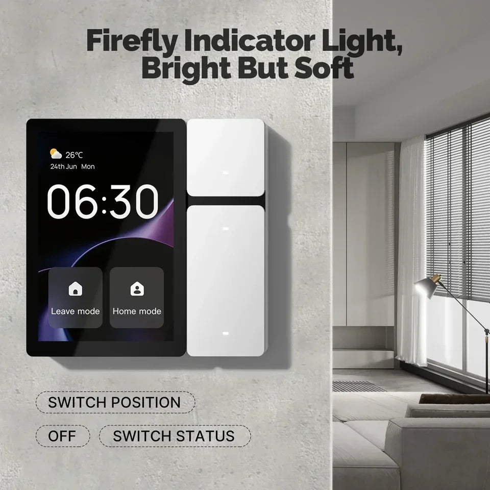 MOES Tuya WiFi 3.5-inch Full HD Smart Control Panel Screen 3 Relays 3 Physical Buttons OLED Android ABS Built-in IR Remote