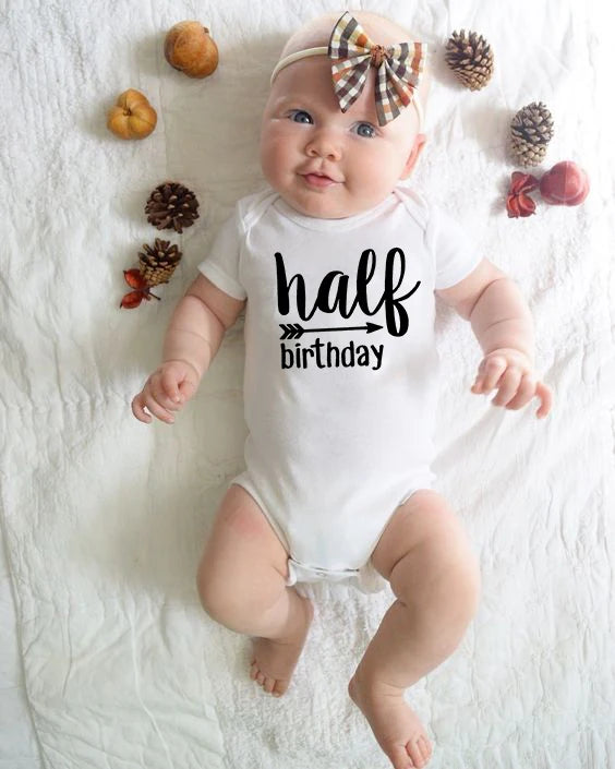 One half birthday rompers Half brithday shirt 1/2 Half Birthday one-piece Boy half birthday outfits Gender Neutral Baby Gift